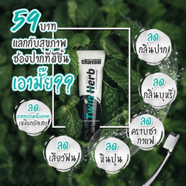 พร้อมส่ง-ยาสีฟันสมุนไพรทวินเฮิร์บ-twinherb-5หลอด