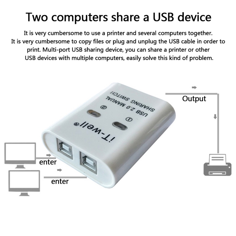 ann-สวิตช์ฮับแปลงข้อมูล-usb-2-in-1-สําหรับเครื่องพิมพ์