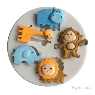 ESP 5-Hole Pudding Mould Jelly Mold Cartoon Animal Shapes Gifts for Children Friends