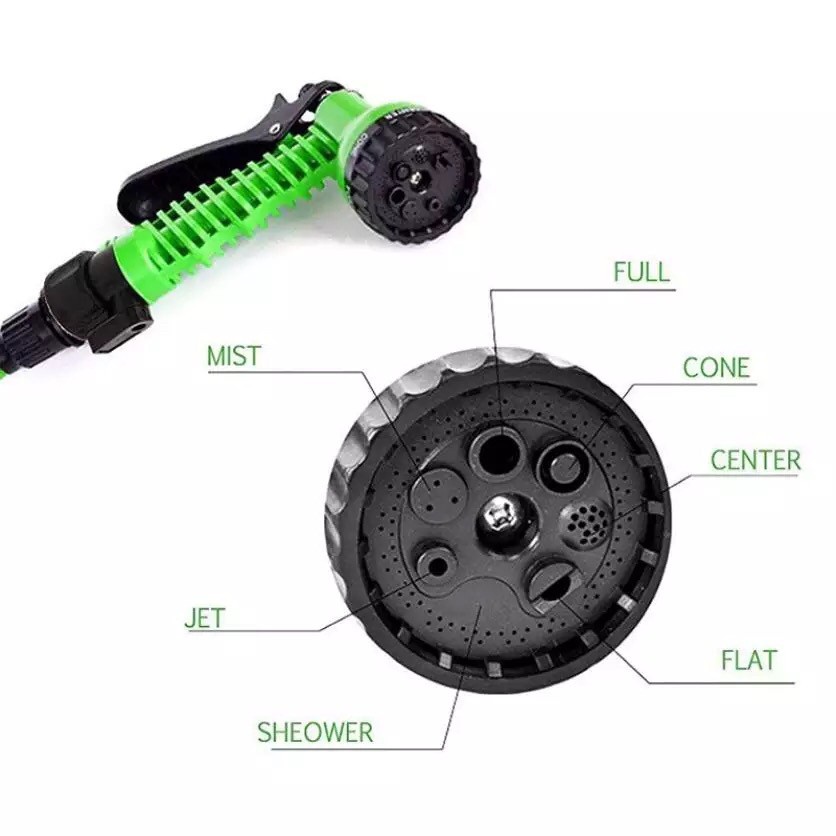 สายยางรดน้ำต้นไม้-สายยางรดน้ำ-สายยางล้างรถ-สายยางฉีดน้ำ-ยืดหดได้-สามารถปรับหัวฉีดได้-7รูปแบบ-ความยาว-15-เมตร