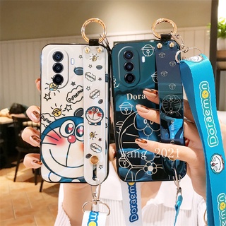 Ready Stock Blu-ray Casing Huawei Nova Y70 Nova 9 SE Nova 8i Honor X9 50 Lite 5G เคส Cute Cartoon Phone Case with Lanyard and Wristband Soft Case Back Cover เคสโทรศัพท์