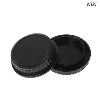 ภาพหน้าปกสินค้าNiki Rear Lens Body Cap Camera Cover Set Anti-dust Screw Mount Protection Plastic Black for Pentax PK DA126 ที่เกี่ยวข้อง