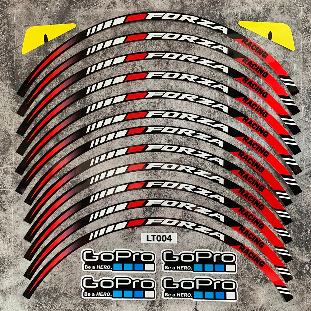 สติกเกอร์สะท้อนแสง-กันน้ํา-14-15-นิ้ว-สําหรับตกแต่งล้อรถจักรยานยนต์-honda-forza-12-ชิ้น