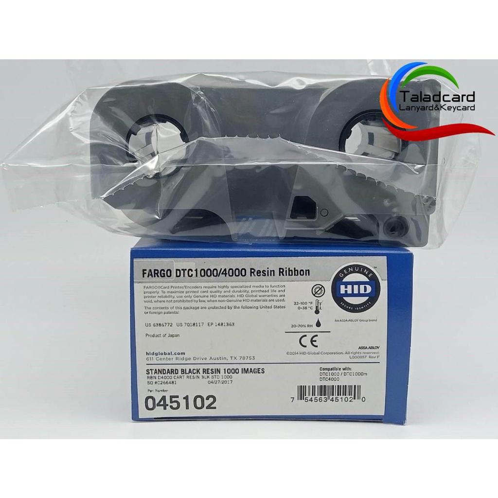 HID Fargo 45102 Monochrome Black Ribbon Refill for the C50, DTC1000, DTC1000Me, DTC1250e, DTC4000, and DTC4250e ID Card Printers 1000 Prints main image 0