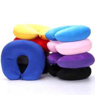 【บลูไดมอนด์】U-shaped Travel Pillow Plush Pillowcase for Outdoor Travel Aircraft Soft Pillow Cushion To Protect Neck and