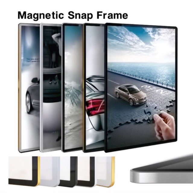 magnetic-snap-frame-กรอบรูป-กรอบภาพอะลูมิเนียม-กรอบใส่โปสเตอร์-เปลี่ยนภาพได้ง่าย-หนาเพียง-1-cm