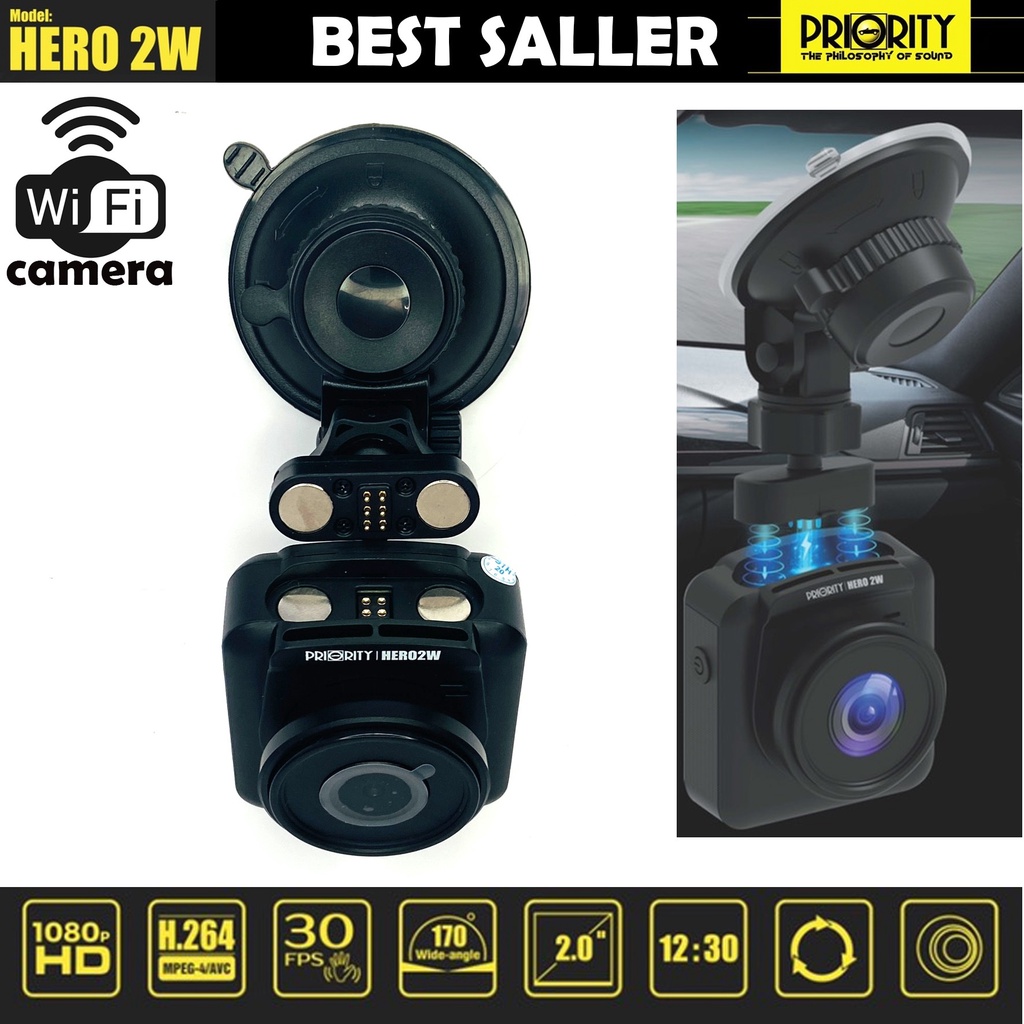 กล้องบันทึกหน้ารถ-wifi-priority-รุ่น-hero2w-ดูภาพผ่านสมาร์ทโฟนได้เลย