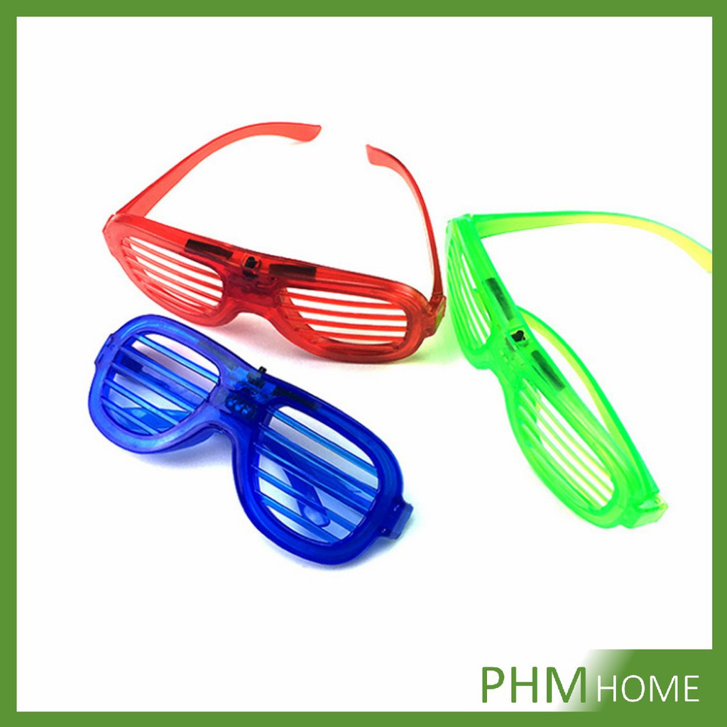 ภาพสินค้าแว่นตาเรืองแสง ""มีหลอดไฟ LED"" แว่นตาเรืองแสง คริสต์มาส แว่นสงกรานต์ Luminous glasses จากร้าน t0804021371 บน Shopee ภาพที่ 8