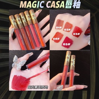 ภาพขนาดย่อของสินค้าเซทลิปโทน เกาหลีMAGIC CASA5แท่ง กล่องเจ้าหญิงสีน้ำตาล5สี 5 แท่ง ลิปสติก กันน้ำ ติดทนนาน ตลอดวัน ของแท้