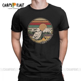 เสื้อยืดแขนสั้น พิมพ์ลาย I Hate People สไตล์วินเทจ สําหรับผู้ชาย ตั้งแคมป์ เดินป่า ให้เป็นของขวัญได้