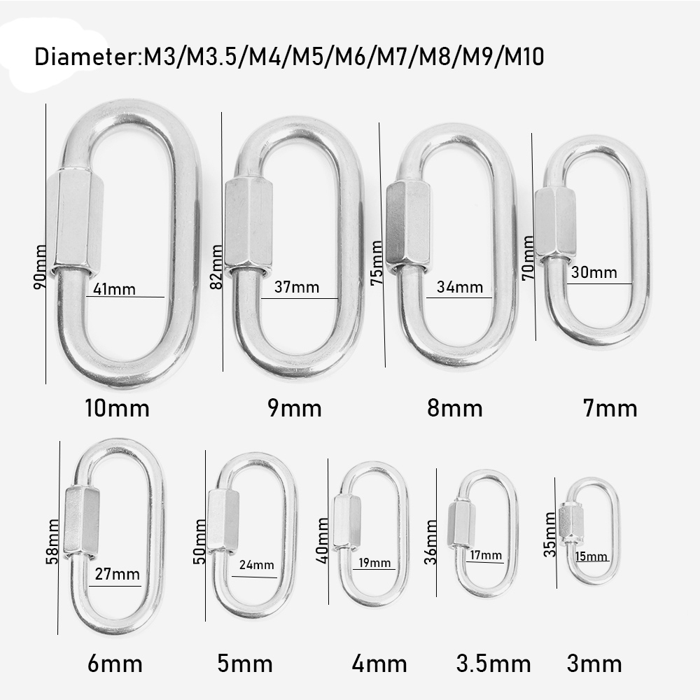 ภาพหน้าปกสินค้าCHINK Universing Stainless Steel Screw Lock Climbing Gear Carabiner Quick Links Safety Snap Hook จากร้าน chink.th บน Shopee