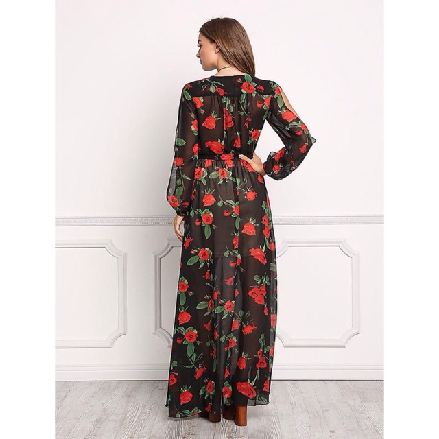 floral-maxi-dress-หรูหราและมีสไตล์-นำเข้า