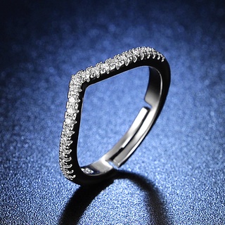 ภาพหน้าปกสินค้าแหวนเงิน 92.5% สำหรับผู้หญิงงานแต่งงานแหวนเพชรแฟชั่นเครื่องประดับปรับได้ JZ41 ที่เกี่ยวข้อง