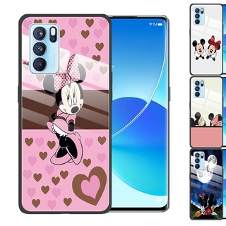 OPPO Reno 5 Pro 3 4 4G 10X Zoom Reno2 Z F F11 Pro F9 Reno6Z 5G Mini Mickey Mouse Tempered Glass Cover Anti-Scratch Phone Case