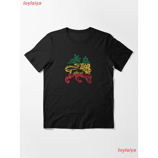 loylaiya Lion Of Judah Flag Ethiopia King Selassie Rasta Essential T-Shirt บ็อบ มาร์เลย์ เร็กเก เสื้อยืดพิมลาย เสื้อยืดผ