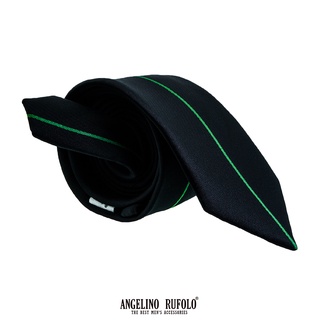 ANGELINO RUFOLO Necktie(NTS-กฟ.009, ทาง010) เนคไทผ้าไหมทออิตาลี่คุณภาพเยี่ยม ดีไซน์ Panel สีดำ-สีเขียว/สีดำ-สีชมพู