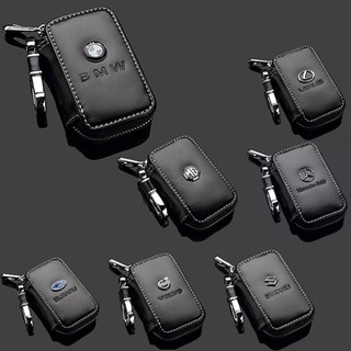 ภาพขนาดย่อของภาพหน้าปกสินค้าพวงกุญแจ กระเป๋ากุญแจ รถยนต์ Leather PU Car Key Chain Holder Zipper Case Remote Wallet Bag - Black จากร้าน magicsoft บน Shopee