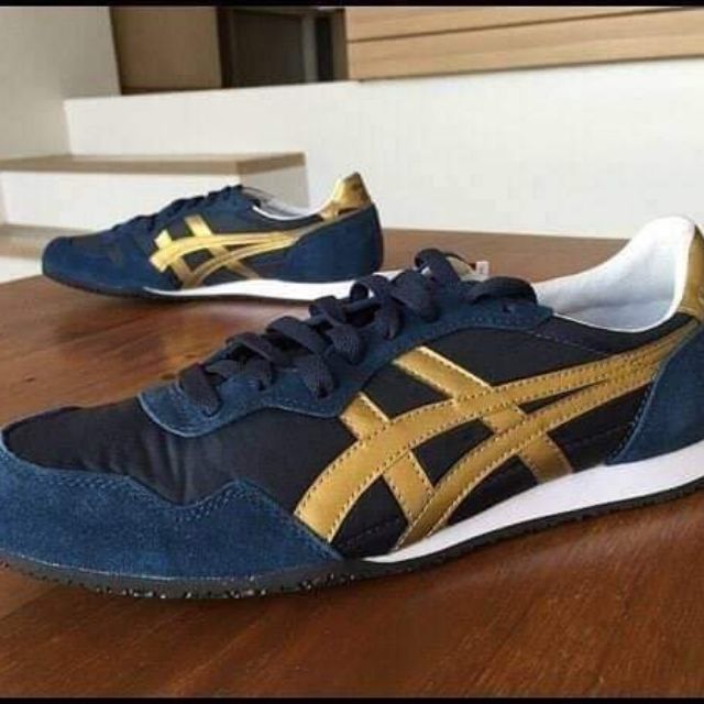 Onitsuka Tiger Serrano Navy Gold 100 Shopee Thailand