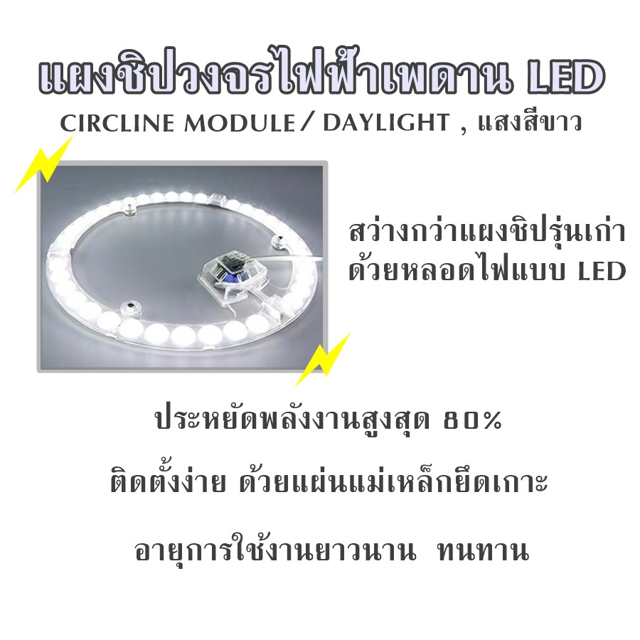 แผงไฟแม่เหล็ก-ไฟเพดาน-วงจรแอลอีดีกลมled18w-24w-36w-48w-circle-module-24วัตต์-แสงสีขาว-daylight36w-3step-เปลี่ยนสีได้