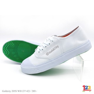 รองเท้าผ้าใบนักเรียน Goldcity 205S ไซส์ 37-42 สีขาว