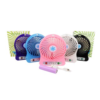 (ใช้โค๊ด NEWYYLV ลดเพิ่ม 100 บาท) mini portable fan พัดลมพร้อมใช้ขนาดพกพา[แถมถ่านชาร์จในกล่อง]