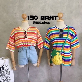 🌈TT369 – เสื้อยืดแต่งลายคัลเลอร์ฟูล