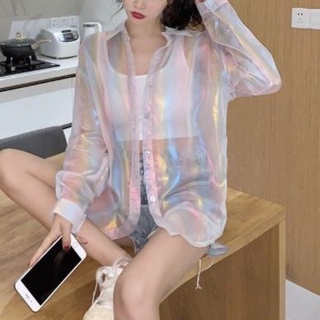 🌈New🌈 เสื้อเชิ๊ตผู้หญิง Oversize เรียบหรู ดูเเพง เนื้อผ้าเบาๆ พริ้วๆ ความเริสต้องยกให้ตัวนี้