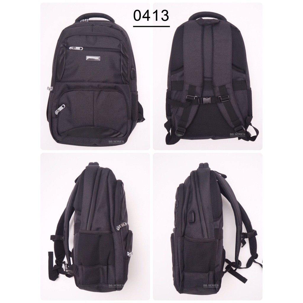 ambassador-backpack-กระเป๋าเป้ใส่คอม-กระเป๋าเป้ใส่โน็ตบุ๊ค-notebook-มีช่องเสียบ-usb-กันน้ำ-ช่องกระเป๋าเยอะ-ใส่ของได้มาก
