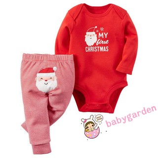 BHH-0-18Months Santa Claus ทารกแรกเกิดเสื้อผ้าเด็กชายหญิงเสื้อผ้าฝ้ายรัดรูปชุดกางเกงขายาว