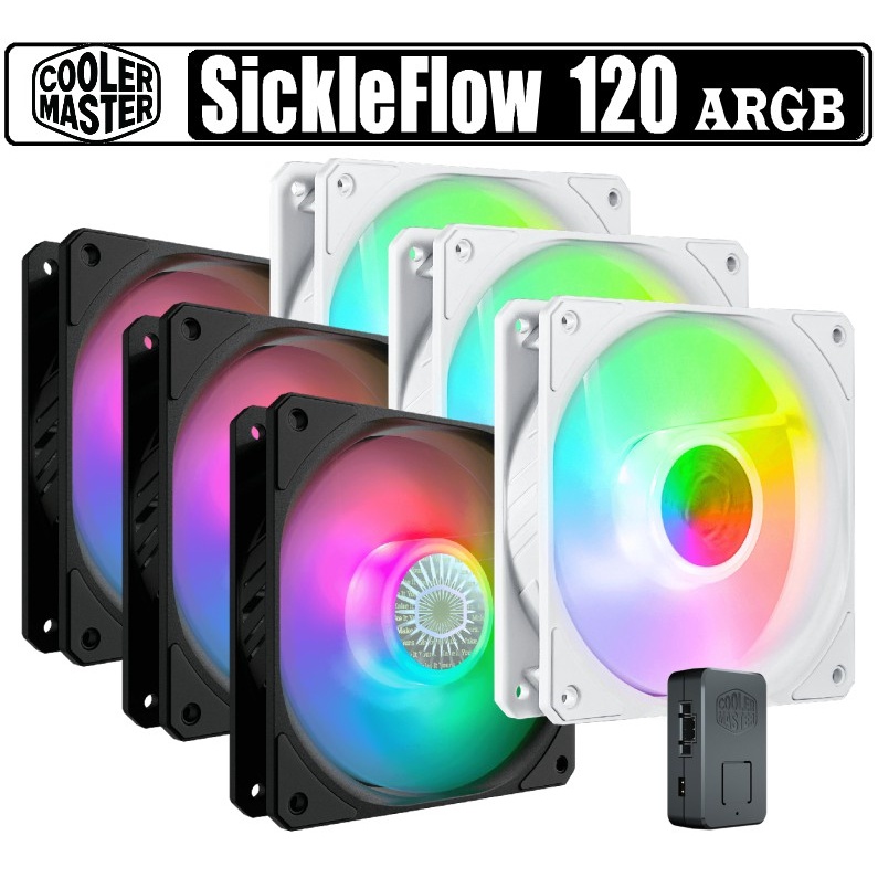 ราคาและรีวิวพัดลมเคส Cooler Master SickleFlow 120 ARGB 3 in 1 FAN (MFX-B2DN-183PA-R1) 2y.