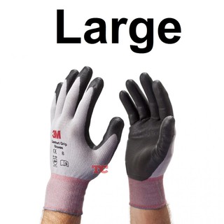 สินค้า 3M (x1 คู่) ถุงมือไนลอน Large เคลือบด้วยสารไนไตร สีเทา Comfort Grip Glovs