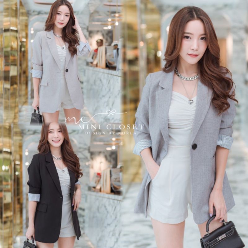 เสื้อBlazer ที่ห้ามพลาด ผ้าสูทผสมลินินที่ให้ความแกลม ความยาวคือเริ่ด ...