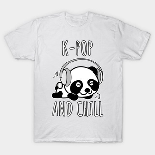 เสื้อยืดโอเวอร์ไซส์Gildan เสื้อยืดลําลอง แขนสั้น พิมพ์ลาย Like K Pop And Chill Kawaii Panda น่ารัก สําหรับผู้ชาย ผู้หญิง