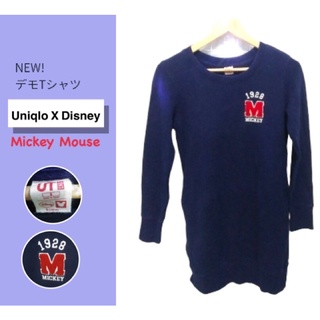 เดรสแขนยาว M-Mickey Mouse แบรนด์ Uniqlo x Disney (มือสอง สภาพดี)