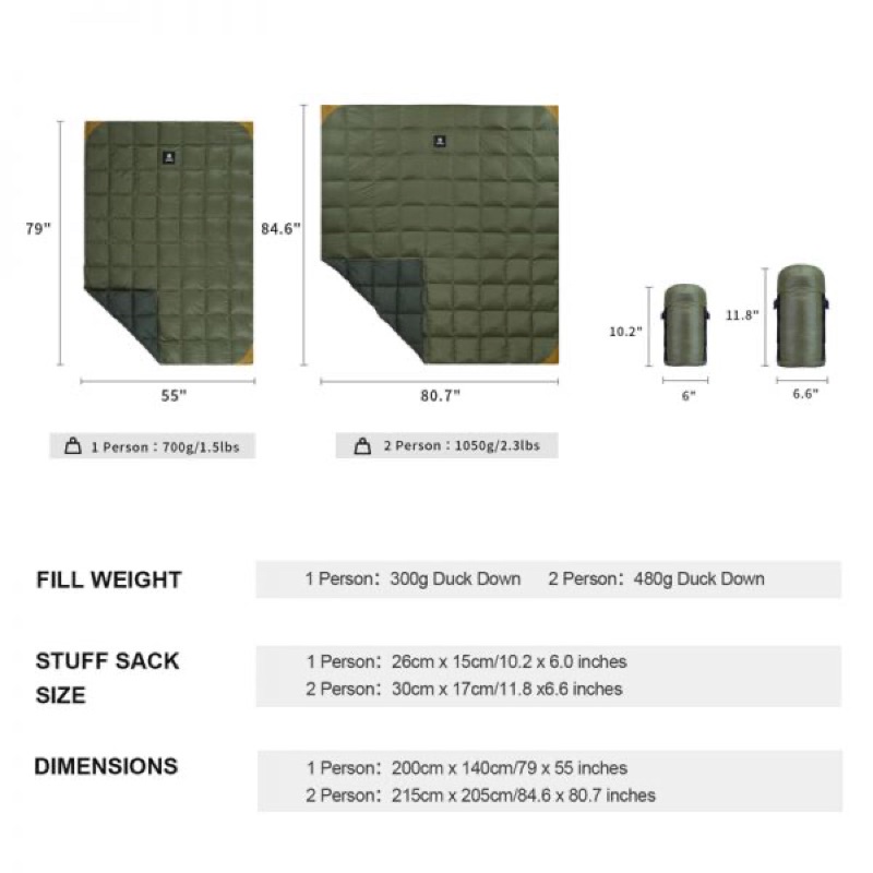 foldable-camping-blanket-onetigris-ผ้าห่มม้วนได้ขนเป็ด-เหมาะสำหรับแคมปิ้ง-สำหรับ-2-ท่าน-มีประกัน-ce-ybz05