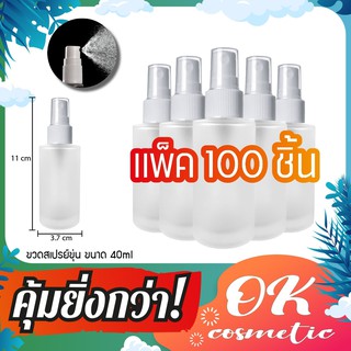 (แพ็ค100)  ขวดแก้วหัวสเปรย์ 40ml ขวดสเปรย์เปล่า ทรงกลม สเปรย์ฉีด ขวดหัวปั้ม บรรจุน้ำหอม บรรจุของเหลว มีของพร้อมส่ง