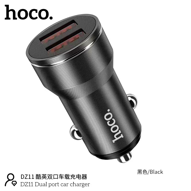 hoco-dz11-หัวชาร์จรถ-2port-usb-car-charge-output-3a