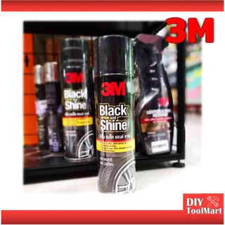 สเปรย์ สเปรย์โฟม 3M Black and Shine ทำความสะอาด+เคลือบเงายางรถยนต์ 440 ml.