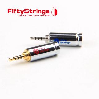 สินค้า fiftystrings Non-magnetic induction gold-plated / rhodium plating 2.5 / 3.5 / 4.4mm earphone upgrade line audio plug Earphone Plug Audio Jack