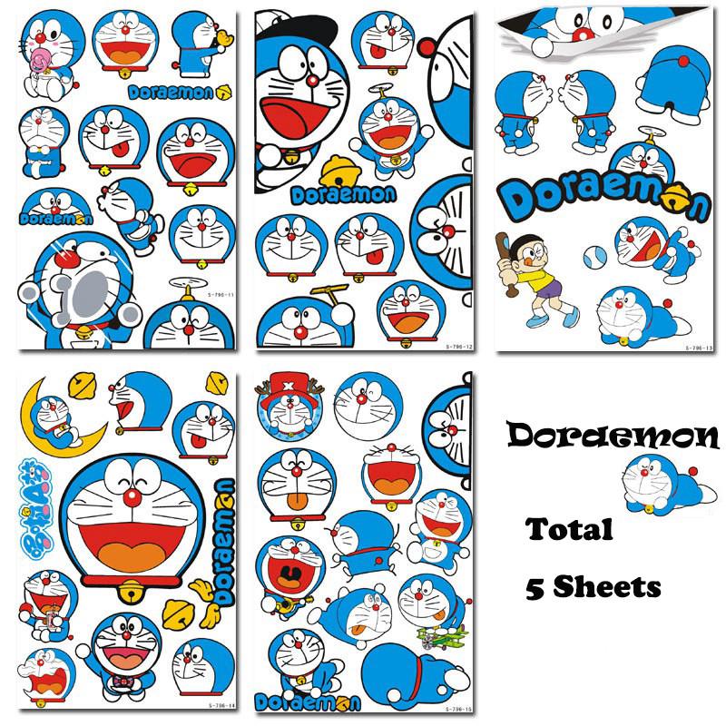 สติกเกอร์ ลาย Doraemon สำหรับตกแต่ง 5 แผ่น/ชุด