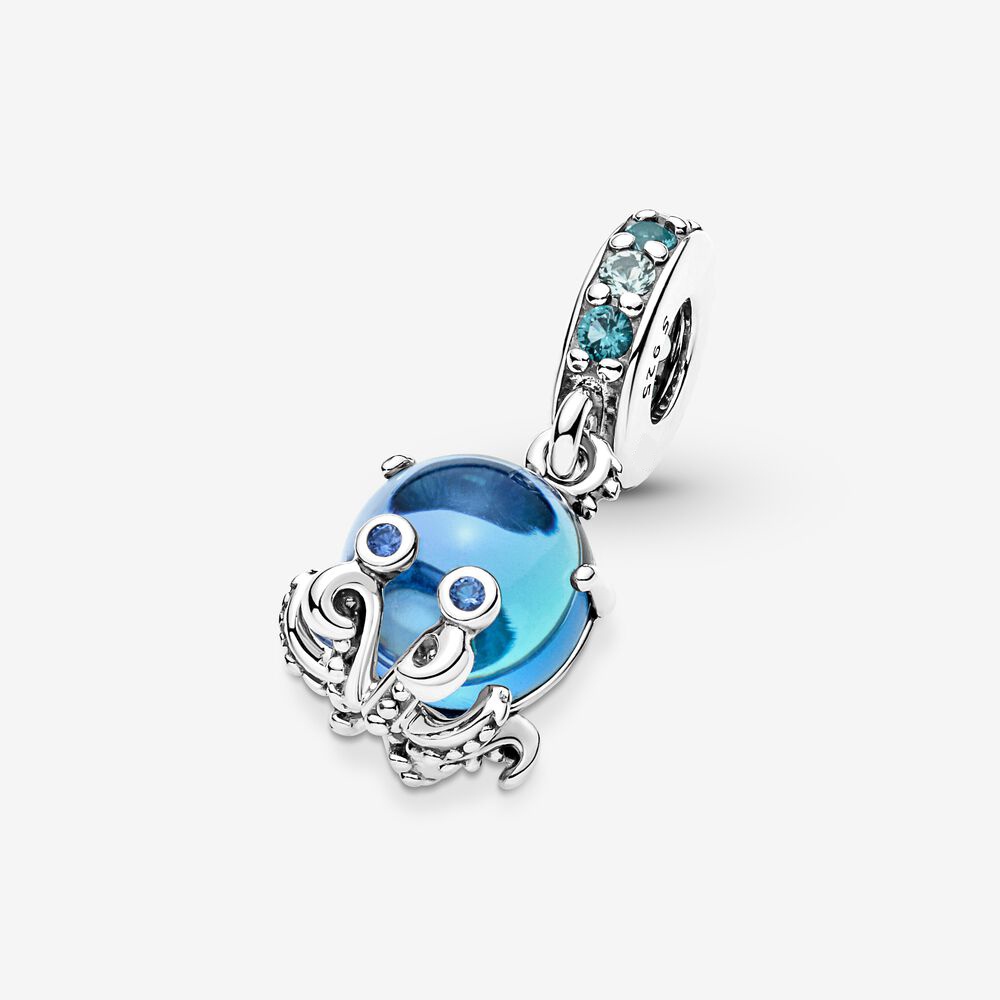 murano-เครื่องประดับ-สร้อยข้อมือชุบเงิน-จี้ปลาหมึกน่ารัก