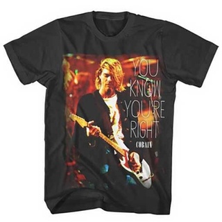 ขายดี!ขายดี เสื้อยืดลําลอง แขนสั้น พิมพ์ลาย Kurt Cobain You Know Youre Right JMlcbc49ONoded96 สไตล์คลาสสิกS-5XL