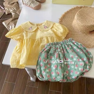 [Babycat] พร้อมส่ง ใหม่ ชุดเสื้อผ้าแฟชั่น สไตล์ญี่ปุ่น เกาหลี ฤดูร้อน สําหรับเด็กผู้หญิง