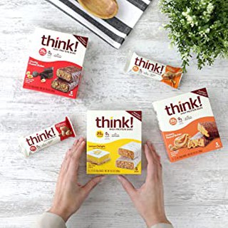 💥สินค้าUSA🇺🇸Think !, High Protein Bars, Brownie Crunch, 10 Bars, 2.1 oz (60 g) Each