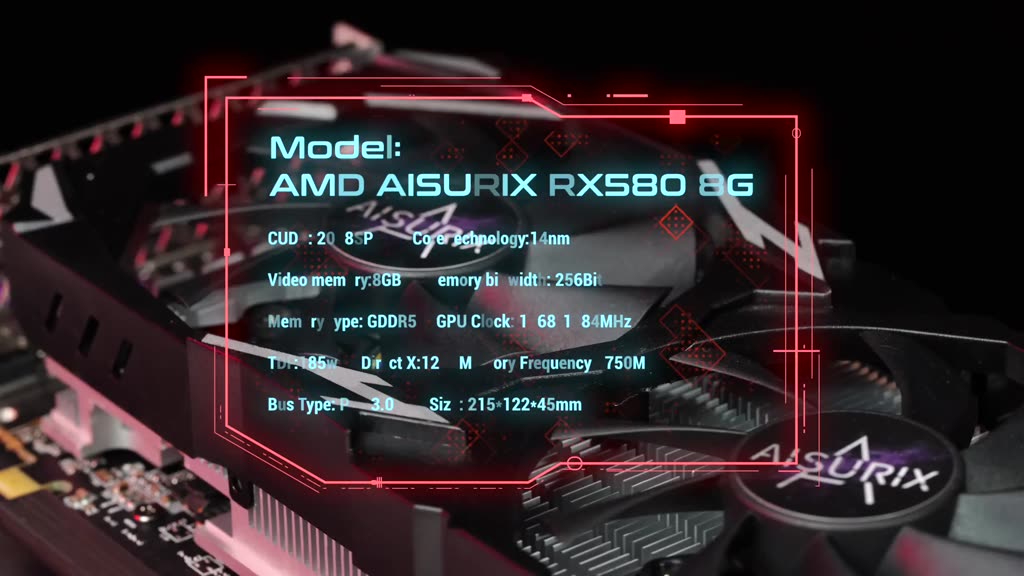 Aisurix RX580 การ์ดจอ 8GB AMD Radeon GDDR5 256 BIT 2048SP RX580 สําหรับ ...