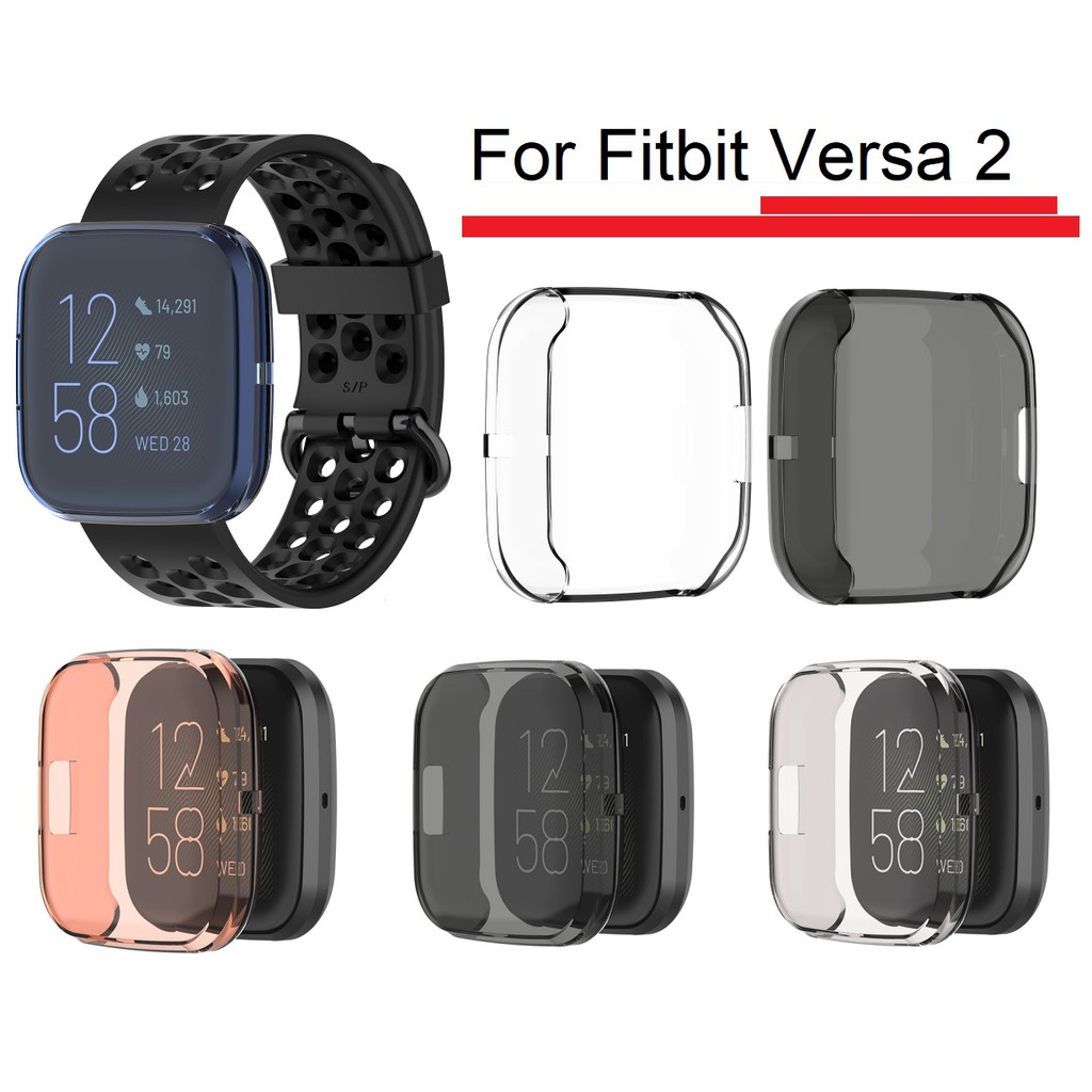 ภาพหน้าปกสินค้ากรอบเคสนาฬิกา TPU แบบนิ่ม ให้การปกป้อง โปร่งใส สำหรับ Fitbit Versa 2