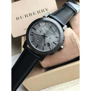 Burberry Burberry War Horse Men Watch สามตาเวลาปฏิทินสายหนังธุรกิจลำลองผู้ชายนาฬิกา BU9364