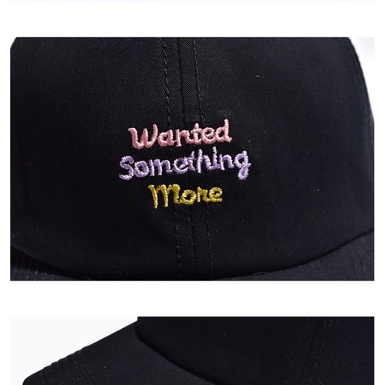 caps-พร้อมส่ง-หมวกแก๊ปเบสบอล-ปักwanted-something-more