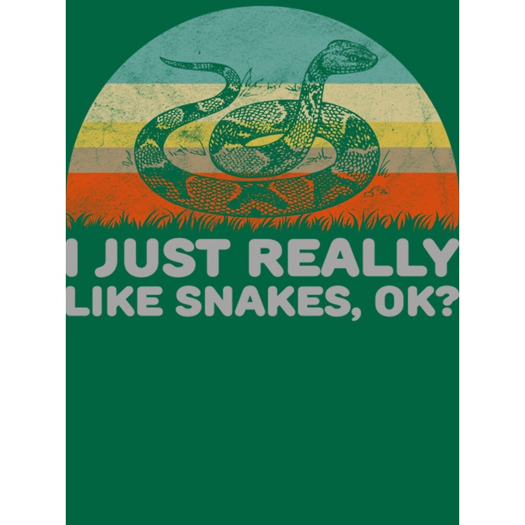 สไตล์ใหม่-งู-ผ้าฝ้าย-100-snake-งูประจำราศี-สไตล์พิเศษ-funny-i-just-really-like-snakes-ok-design-essential-t-shirt-คอก