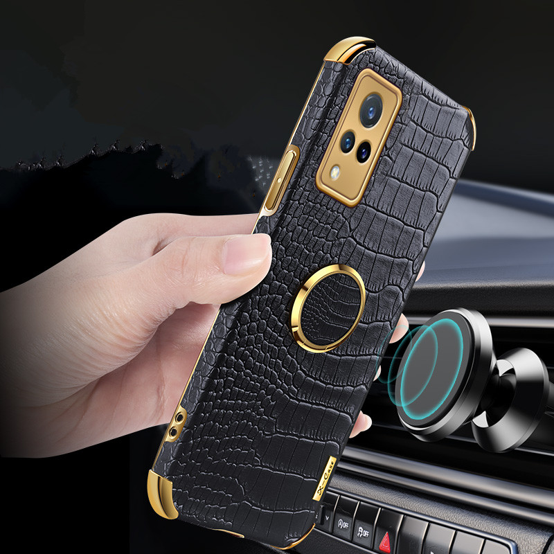 ภาพสินค้าVIVO V21 5G Case เคส Finger Ring Stand Vehicle Magnetic Features Phone Case เคสโทรศัพท High Quality Leather Protective Back Cover จากร้าน chuang168.th บน Shopee ภาพที่ 3